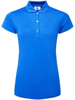 FootJoy Painted Floral Cap Sleeve Lisle Damen Poloshirt, blau
