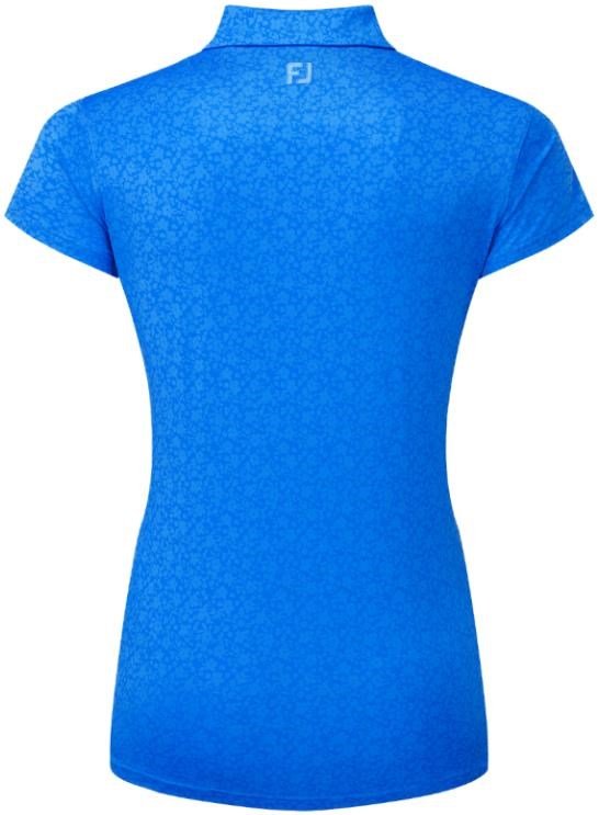 FootJoy Painted Floral Cap Sleeve Lisle Damen Poloshirt, blau