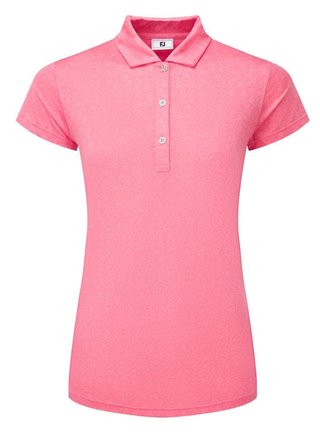FootJoy Painted Floral Cap Sleeve Lisle Damen Poloshirt, rosa