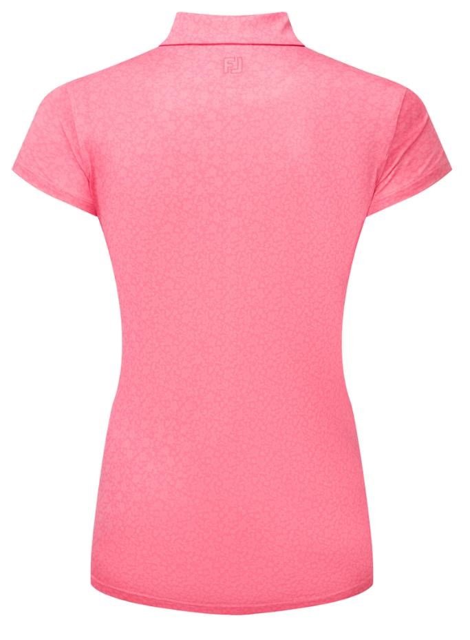 FootJoy Painted Floral Cap Sleeve Lisle Damen Poloshirt, rosa