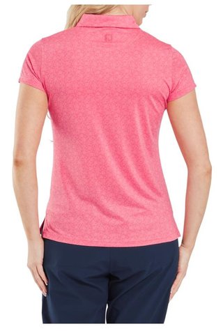 FootJoy Painted Floral Cap Sleeve Lisle Damen Poloshirt, rosa