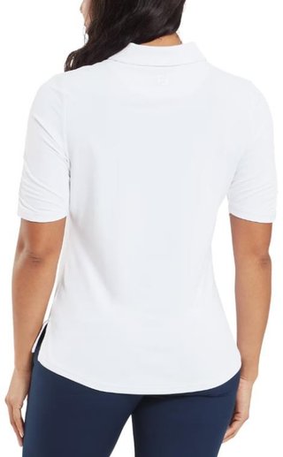 FootJoy Half Sleeve Ruched Lisle Damen Poloshirt, weiss