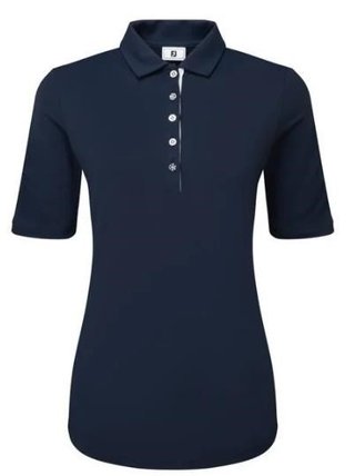 FootJoy Half Sleeve Ruched Lisle Damen Poloshirt, dunkelblau