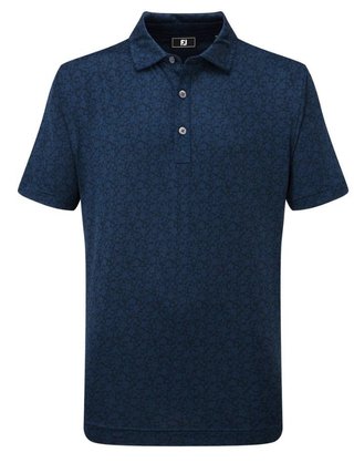 FootJoy Painted Floral Lisle Junior Poloshirt, dunkelblau