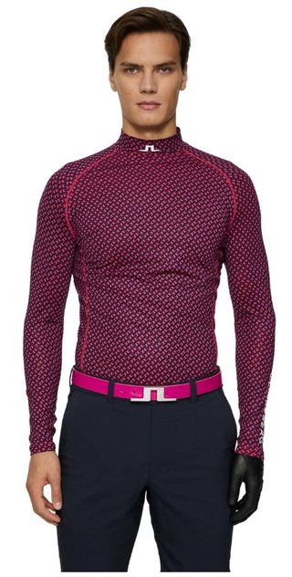 J.Lindeberg Ello Soft Print Herren Kompressionshemd, tour geo navy