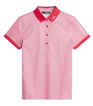 J.Lindeberg Tour Tech Print Damen Poloshirt, tour geo pink