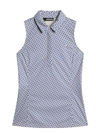 J.Lindeberg Dena Print Damen Poloshirt, tour geo moonbeam