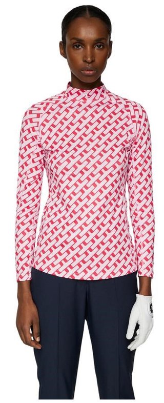 J.Lindeberg Ella Print Soft Compression Damen Top, tour geo pink