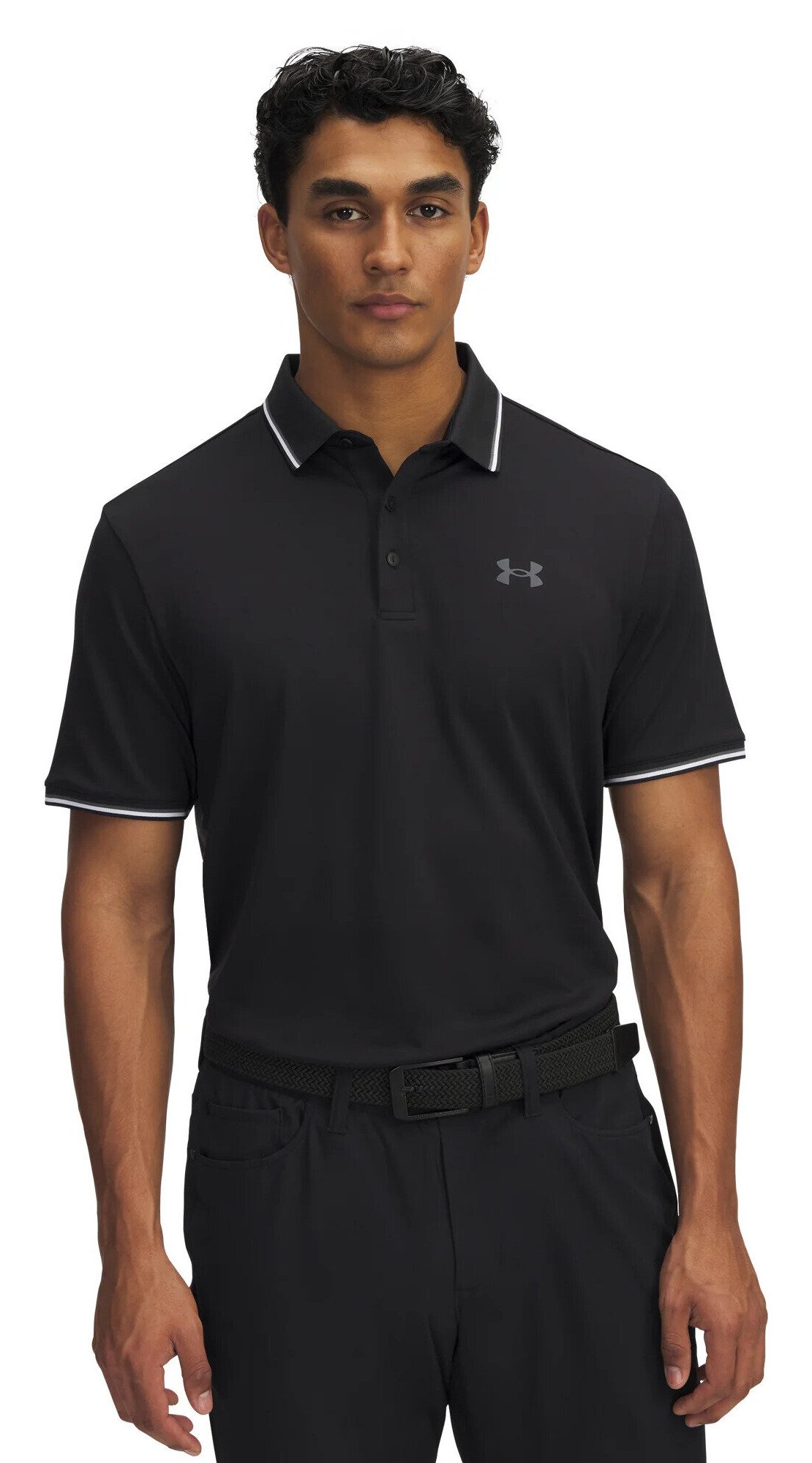 Under Armour Playoff 3.0 Rib Herren Poloshirt, schwarz