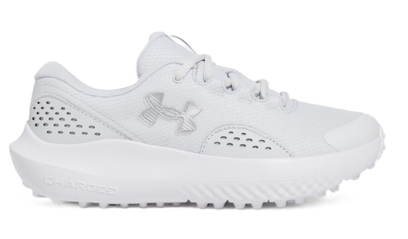Under Armour Surge Golf Damen Golfschuhe, distant gray/white/metallic silver
