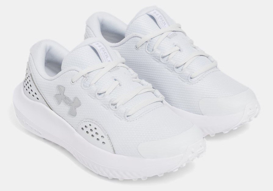 Under Armour Surge Golf Damen Golfschuhe, distant gray/white/metallic silver