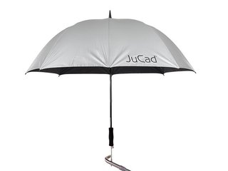 JuCad Teleskop-Golfschirm 68" mit Schirmstift, silber (UV-Schutz)