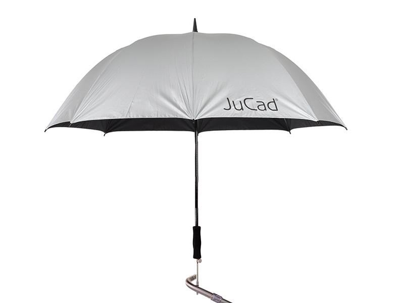 JuCad Teleskop-Golfschirm 68" mit Schirmstift, silber (UV-Schutz)