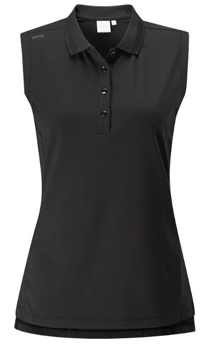 Ping Solene damenloses Poloshirt, schwarz