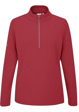Ping Lyla half zip ribbed Damen Fleecejacke, rot