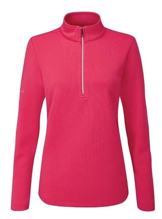 Ping Lyla half zip ribbed Damen Fleecejacke, rosa