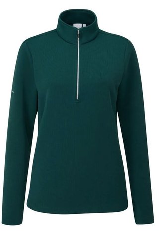 Ping Lyla half zip ribbed Damen Fleecejacke, grün