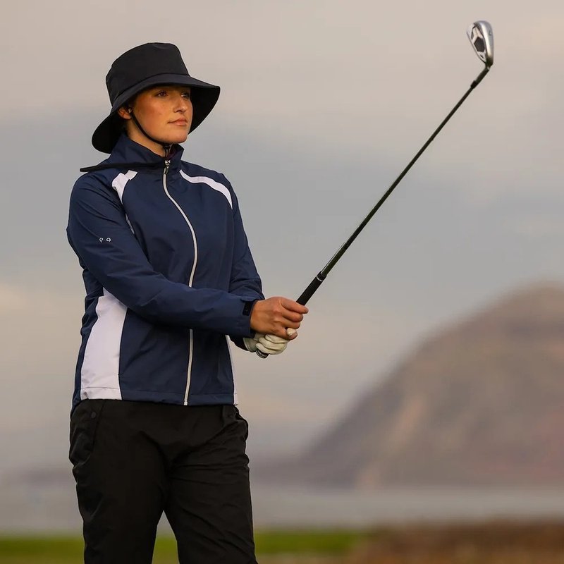 Ping Freda wasserdichte Damenjacke, blau/weiss