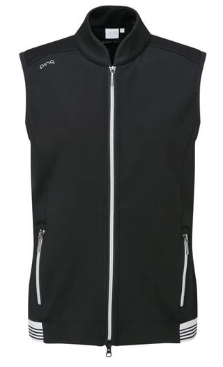 PING Dot Fleece Damen Weste, schwarz