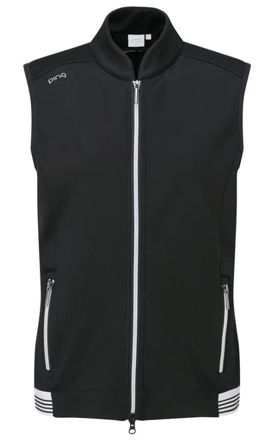 PING Dot Fleece Damen Weste, schwarz