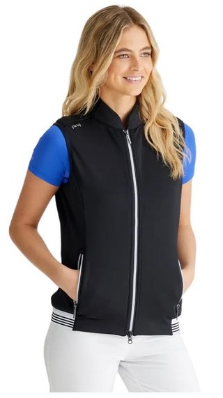 PING Dot Fleece Damen Weste, schwarz