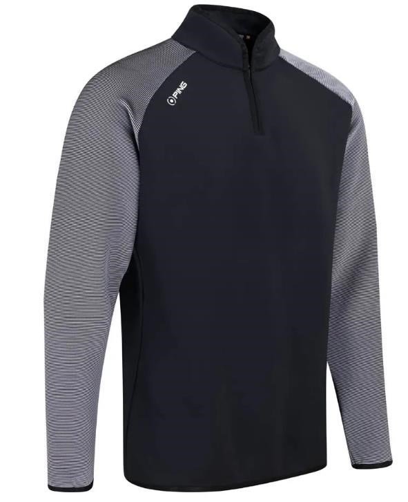 Ping Strio Performance Midlayer Herren Sweatshirt, schwarz/weiss