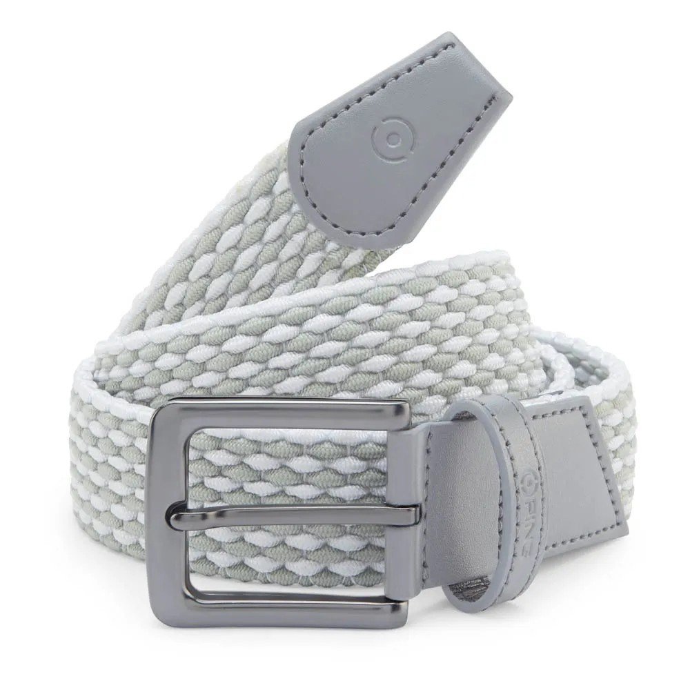 Ping Stretch Webbing Herren Gürtel, grau/weiss