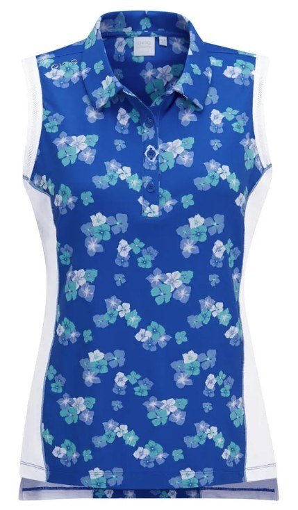 Ping Colleen ärmelloses Damen Poloshirt, vibrierende Blüte/weiss