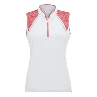 Ping Nala Colour Block Sleeveless ärmelloses Damen-Polo, weiss/Apricot