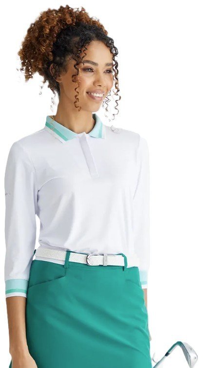 Ping Lindsey Damen Poloshirt, weiss/blau