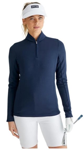 Ping Abigale Performance FleeceDamen Poloshirt, dunkelblau