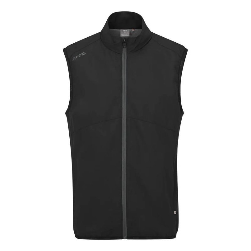 Ping Ashbourne Herren-Fleece-Weste, black asphalt