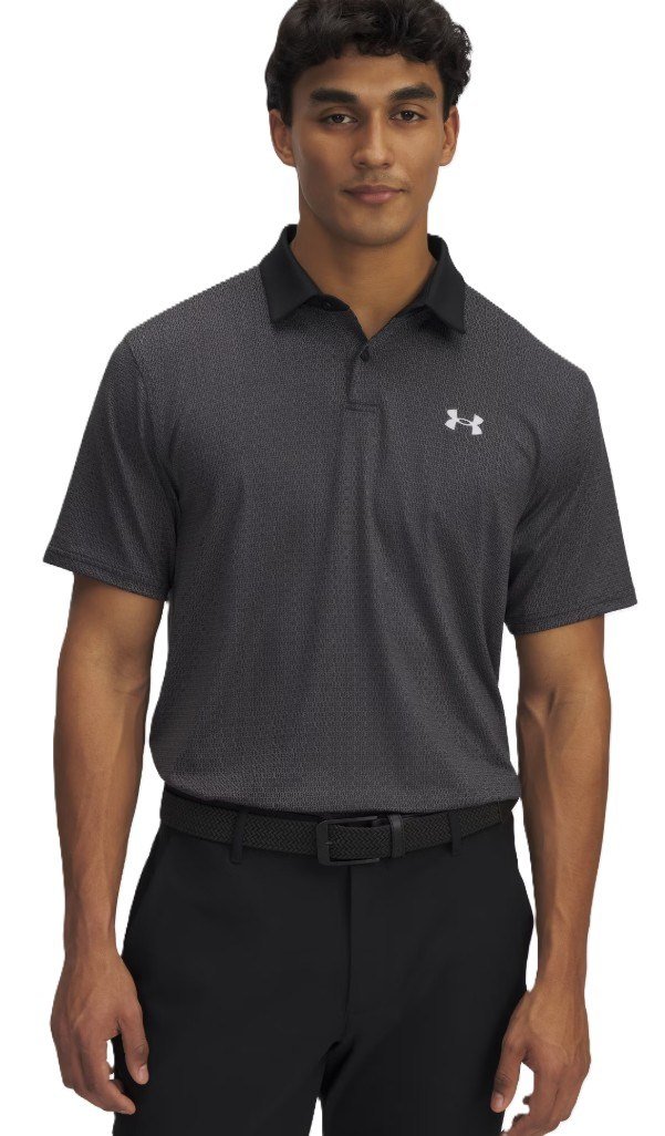 Under Armour T2G Printed Herren Poloshirt, schwarz/grau