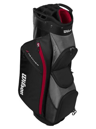 Wilson Feather Cartbag, schwarz/grau/rot