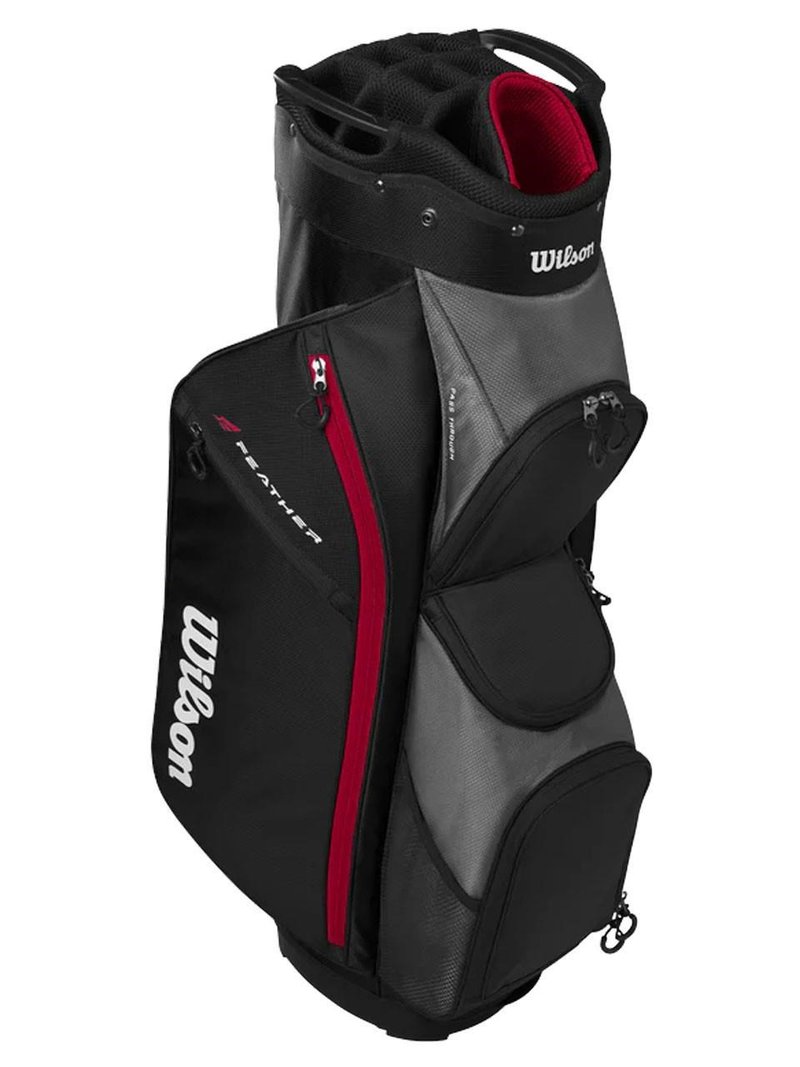Wilson Feather Cartbag, schwarz/grau/rot