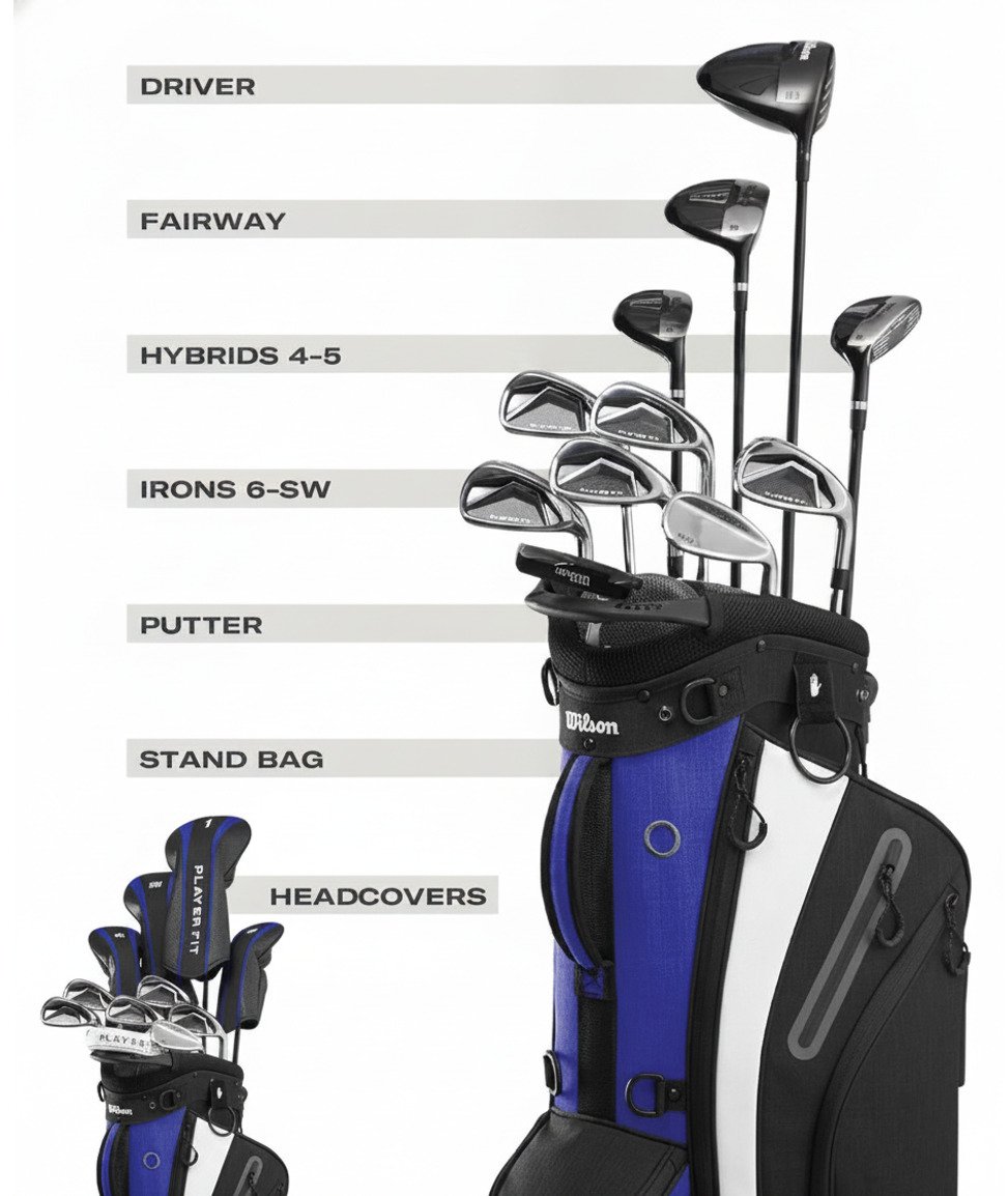 Wilson PlayerFit Premium Herren Golfset, Stahl