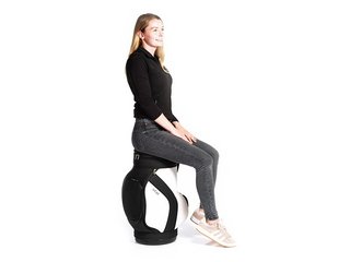 Jucad Stuhl mit Getränkekühler, schwarz/weiß