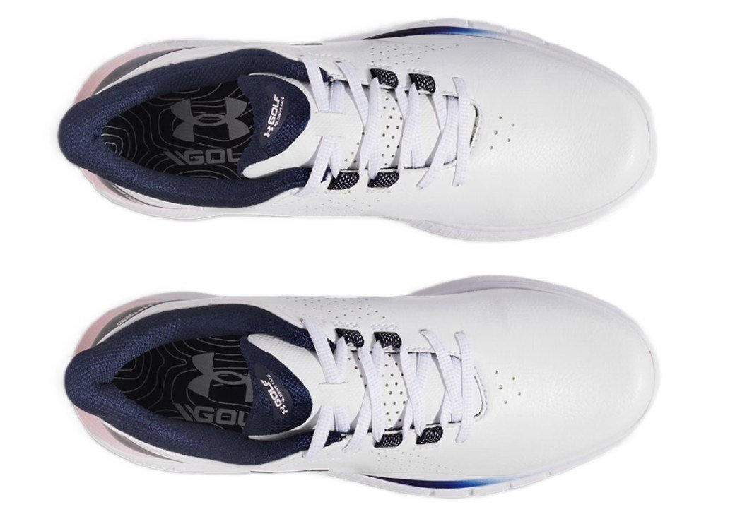 Under Armour Drive Fade SL Herren Golfschuhe, weiss/rosa/dunkelblau