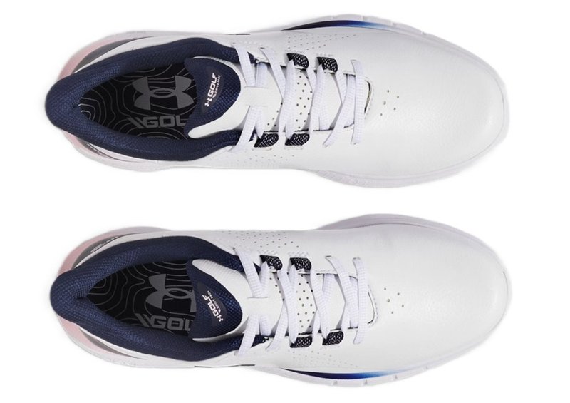 Under Armour Drive Fade SL Herren Golfschuhe, weiss/rosa/dunkelblau