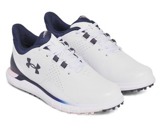 Under Armour Drive Fade SL Herren Golfschuhe, weiss/rosa/dunkelblau