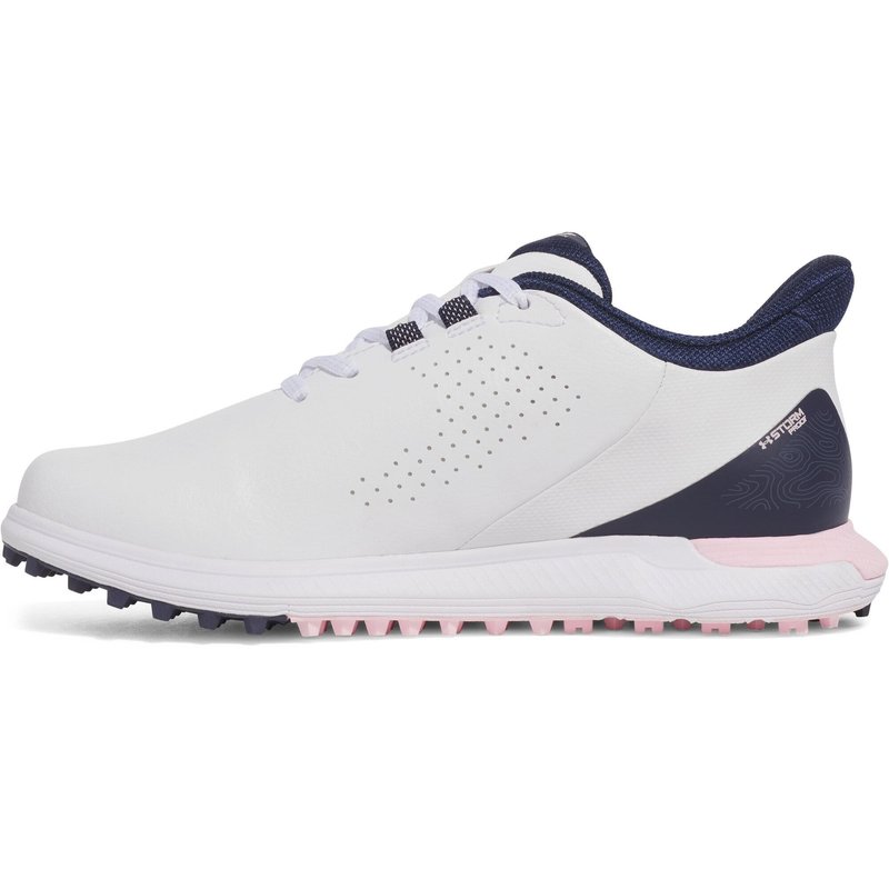 Under Armour Drive Fade SL Herren Golfschuhe, weiss/rosa/dunkelblau