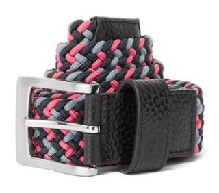 FootJoy Braided Gürtel, black/flint/hibiscus