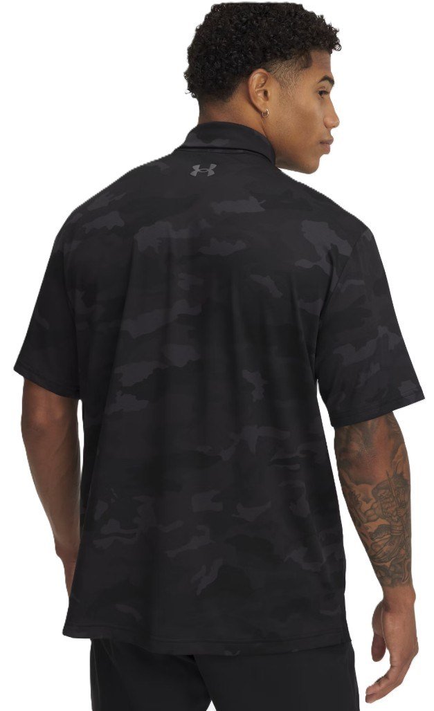 Under Armour Playoff 3.0 Printed Herren Poloshirt, schwarz