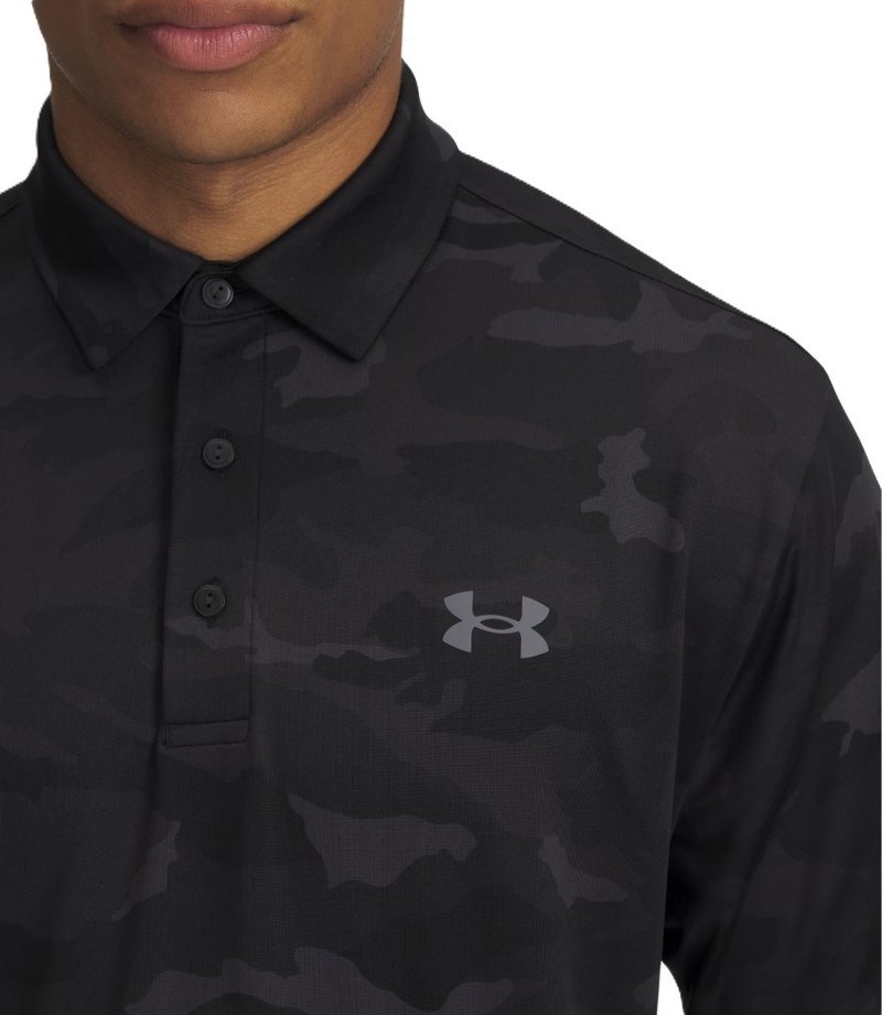 Under Armour Playoff 3.0 Printed Herren Poloshirt, schwarz