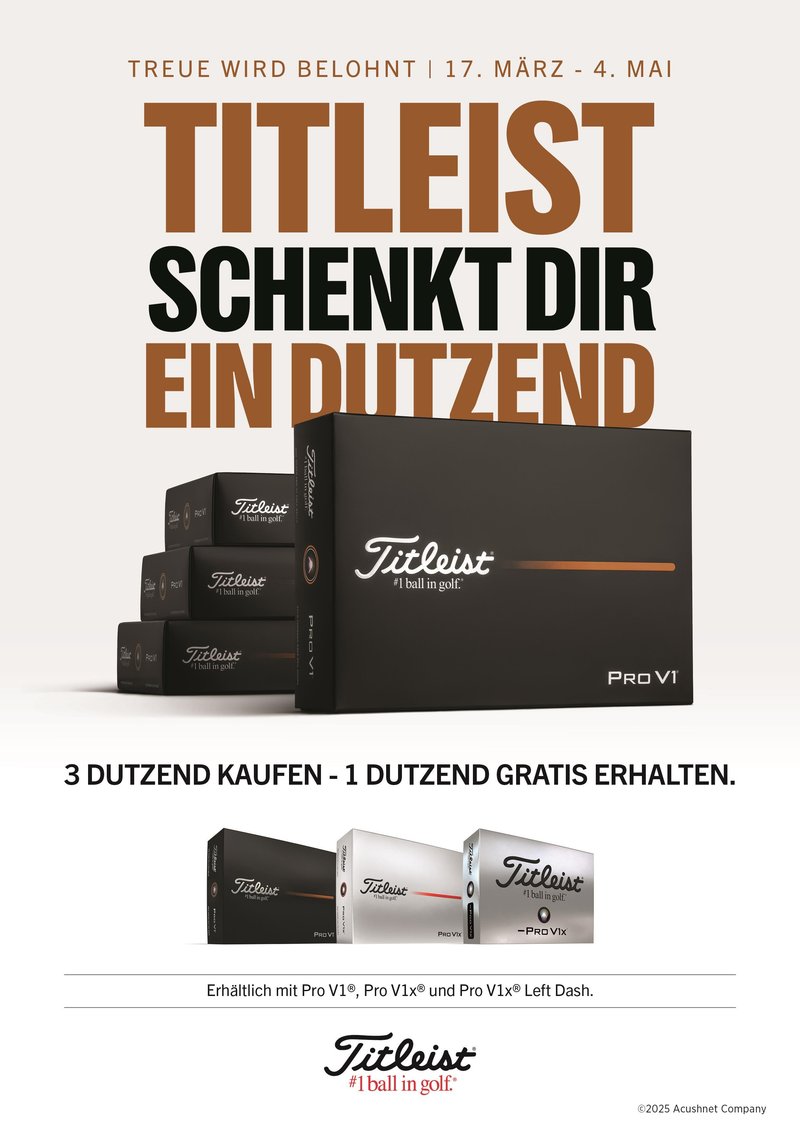 Titleist Pro V1 Loyalty: 3+1 Dutzend Gratis