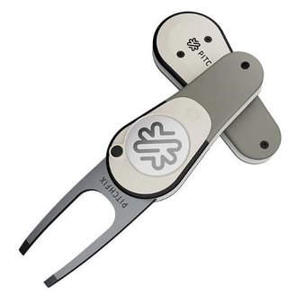 Pitchfix Icon Pitchgabel mit Ballmarker, Gun Metal