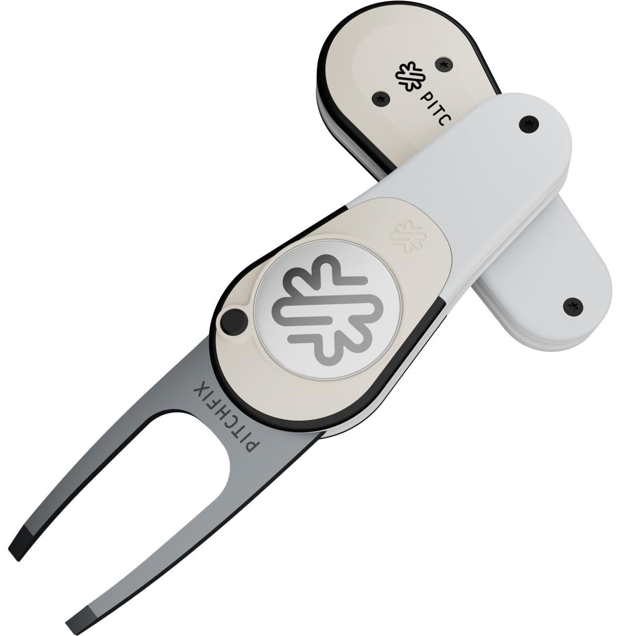 Pitchfix Icon Pitchgabel mit Ballmarker, Weiss