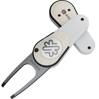 Pitchfix Icon Pitchgabel mit Ballmarker, Weiss