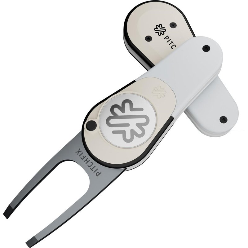 Pitchfix Icon Pitchgabel mit Ballmarker, Weiss