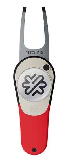 Pitchfix Icon Pitchgabel mit Ballmarker, Rot